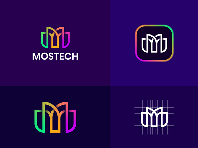 Mostech Logo Design branding branding design colorful design ecommerce icon letter mark logo lettermark logo logo design logo designs logos logotype m letter logo m logo modern logo monogram mostech typography vector