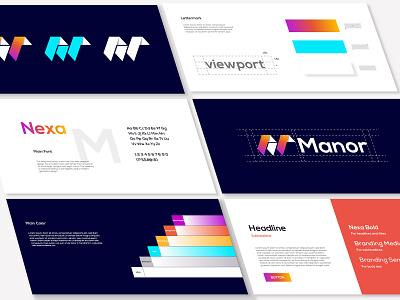 Manor Logo and Brand Style Guide brand guideline brand guidelines brand identity brandbook branding branding design icon identity letter logo letter mark logo logo logo design logos m letter logo m logo modern logo style guide tech typography visual identity