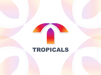 Tropicals Logo Design - Modern T Letter Logo Mark