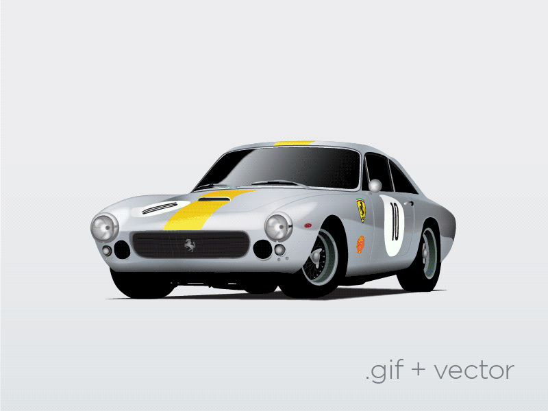 100% Vector Illustration 1962 Ferrari animated car ferrari gif illustration vector