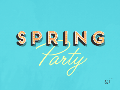 Spring Party animated gif retro fonts spring typography