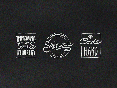 Script Typo Badges badge custom type handdrawn lettering script typo typography
