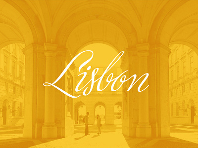 Sunny Lisbon city cursive europe lisbon neoclassical palace portugal typo typography