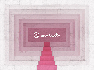 Get in! dribbble giveaway invite stairs stone