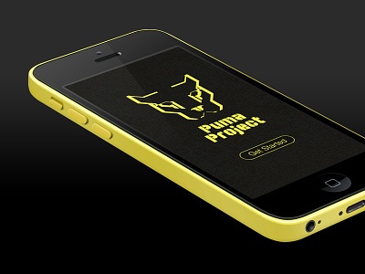 Puma Project App 5c app ios7 iphone iphone 5c logo project puma stencil type yellow