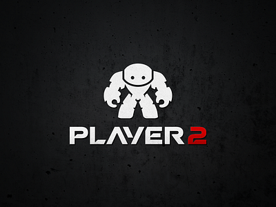 Player 2 Logo brand custom font gaming hardware logo logotype online online store robot warrior