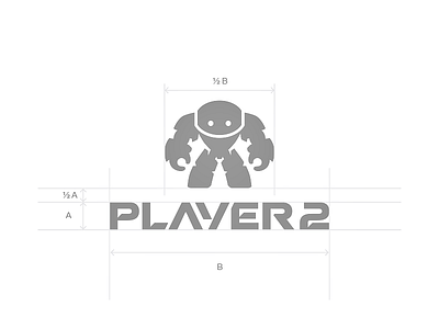 Player 2 Logo [Guidelines] brand custom font gaming hardware logo logotype online online store robot warrior
