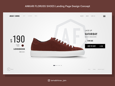 Ankari Floruss Shoes Landing Page Design Concept