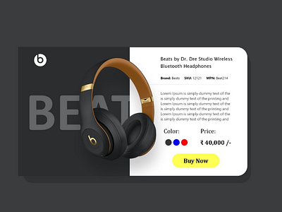 Beats Audio Headphones Ecommerce Landing Page Design adobe color design dribble ecom figma font headphones illustration landing page material ui ux wordpress xd