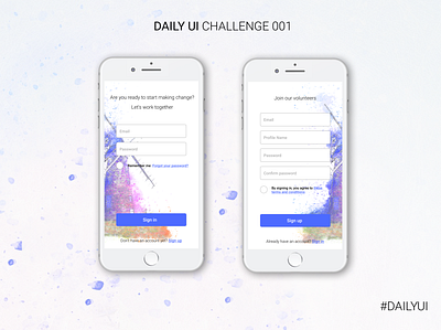 Daily UI Sign Up Form 001 001 challenge dailyui dailyui 001 design iphone ui