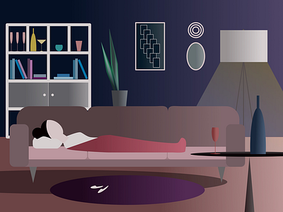 Night affinity affinity designer cozy design digital digital graphic graphic home illustrating illustration light night picture shapes vector