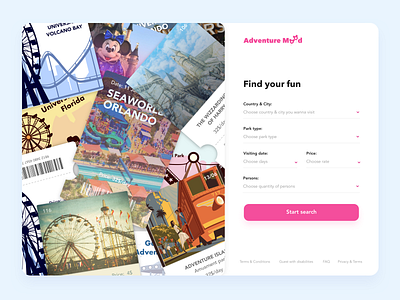 Amusement park "Adventure Mood" - Welcome page