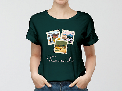 Travel T-shirt adobe cities design illustraion illustrator mockup nature procreate product t shirt travel