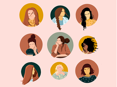 Women hair illustration illustrator life minimal photoshop procreate thinking woman women women empowerment