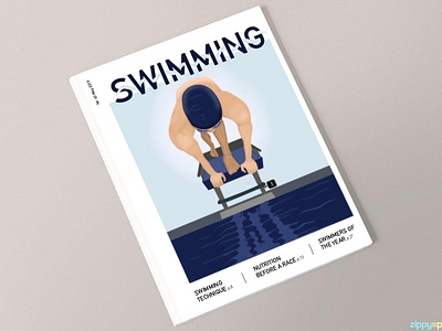 Swimming- Magazine Cover design illustration magazine ad magazine cover magazine design minimal mock up procreate swimming