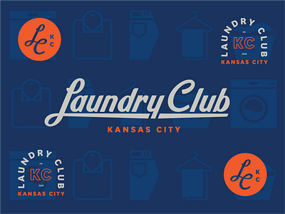 Laundry Club KC Brand brand design brand identity branding customlettering customtype design icon illustration lettering logo logotype typography vector
