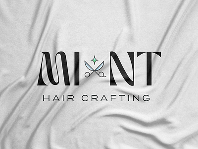 Hair Salon Logo Concept branding hair hair logo hair salon logo logo design mint green salon logo scissors typography