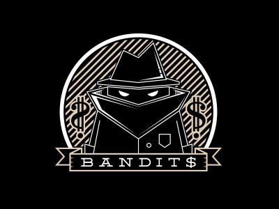 Bandit$ Logo bandit bank banner black clothing dollar illustrator photoshop robber signs thief vatican