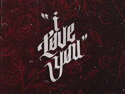 I love you - Custom Font handtype heart illustration love type typography
