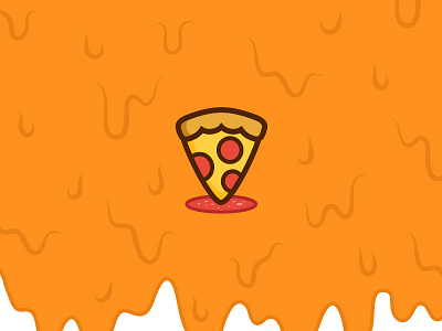 Pizza Pin flat food icon illustration meat melt pepperoni pin pizza