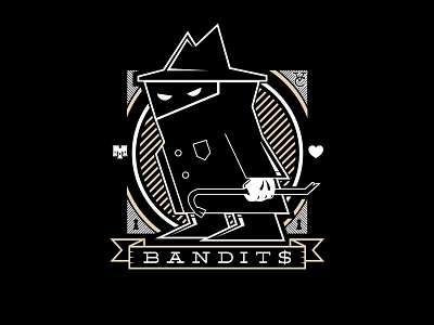 Neighborhood Watch bandit crowbar flat icon illustration logo vector