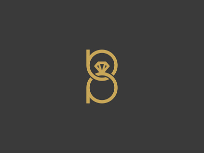 Broposal Planners Logo b diamond engagement icon illustration logo monogram p ring vector wedding
