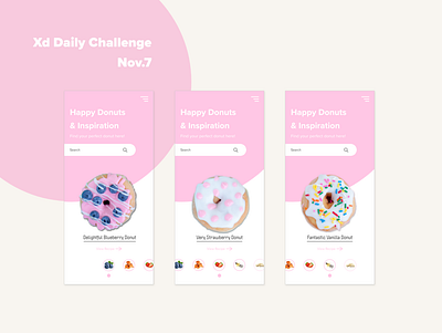 Happy donuts ux design visual design xd xddailychallenge