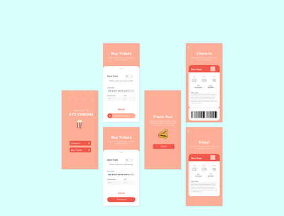 Ticket booking & check-in ux design visual design xd xddailychallenge
