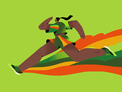 Runner adobe character fit green illustration photoshop physical run sports
