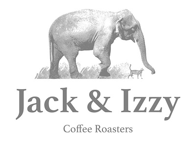 Logo Design Jack & Izzy Coffee Roasters art branding cat coffee coffeeshop company branding corporate branding design elephant engrave illustration logo logo a day vector vector art vintage logo