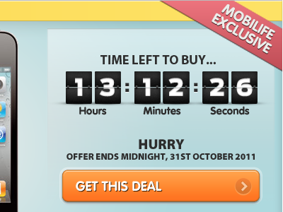 Time to buy... affiliate countdown cta iphone mobile website