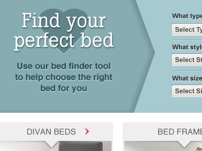 0097 Beds Landing Page V2 ecommerce retail typography website