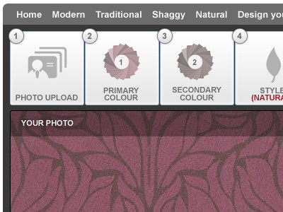 Carpet Colour Picker ecommerce retail website
