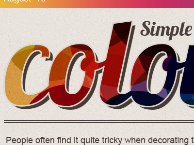Simple rules for selecting colours... color colour ecommerce retail typography website