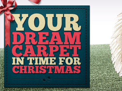 Dream Carpet banner ecommerce retail stitching typography