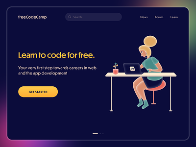 freeCodeCamp Redesign ab test code freecodecamp graphic design illustration landing page logo redesign typography ui web design