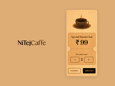 NiTejCaffe App branding caffe chai coffee illustration logo masala ui web design