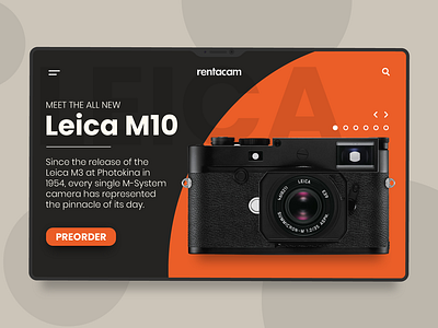 Camera Rental Website Concept