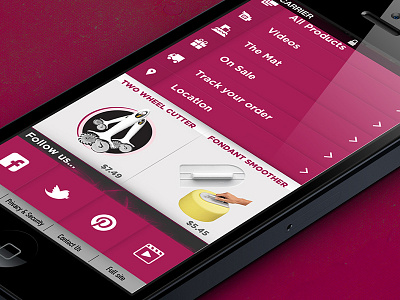 Mobile App&Web Design app application design menu mobile products slider social web