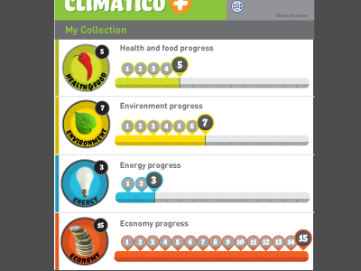 Climatico Progress Bars climate climatico game green progress bar progressbar ui ux web