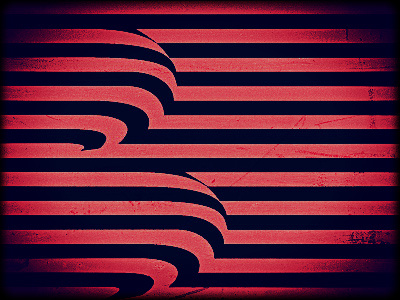 B-Line cunami experiments flood line lines logo red stripes wave