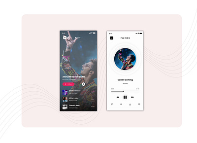 Music UI app design application art artwork blackandwhite colors design gradient illustraion music app typography ui ui page uidesign