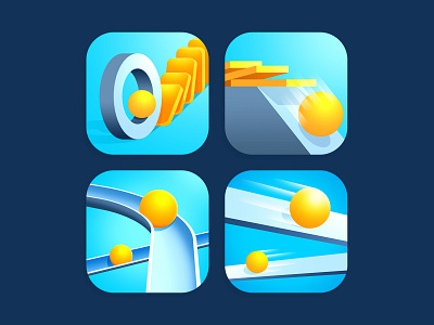 Icons for mini games app app store balls design domino game icon icon design illustration yellow