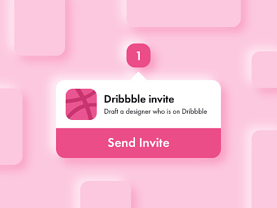 Dribbble invite dribbble interface invite message neumorphism notification ui