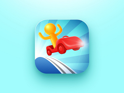 Race car game icon app app store character ferrari game icon icon design illustration jump race racecar racer racetrack sport