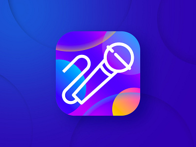 Karaoke app icon app app icon app store icon icon design illustration karaoke logo microphone music party sing song