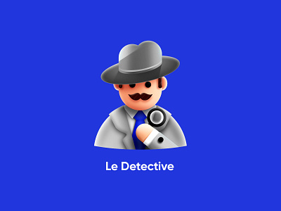 Mr. Detective app character detective game icon illustration mister