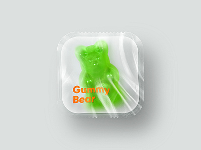 Gummy Bear Icon app app store bag bear candy design green gummy icon icon design jelly plastic skeumorphic