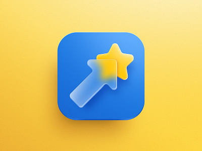Growth App Icon app app store arrow glass icon icon design illustration logo mobile app icon neumorphism star transparency