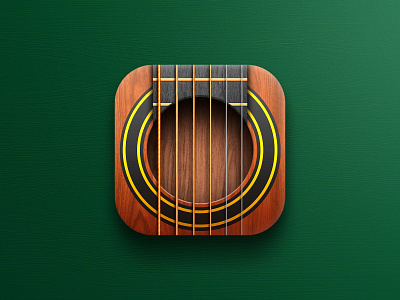 Guitar app icon app app design apple store guitar icon icon design instrument music skeuomorphism strings